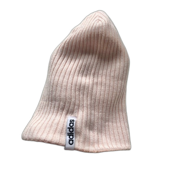 Adidas Blush Pink Ribbed Beanie Hat One Size - Picture 2 of 8